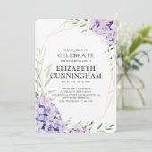 Lila Florale geometrische vierling van het leven Kaart (Staand voorkant)