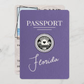 Lila Florida Passport Bewaar de datum Save The Date (Voorkant / Achterkant)