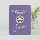 Lila Florida Passport Bewaar de datum Save The Date (Staand voorkant)