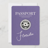 Lila Florida Passport Bewaar de datum Save The Date (Voorkant)