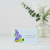Lila Flower Botanical Plant Waterverf Visitekaartje (Staand voorkant)
