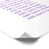 Lila Flowers Eerste Communie Zitplaatskaart Poster (Hoek)