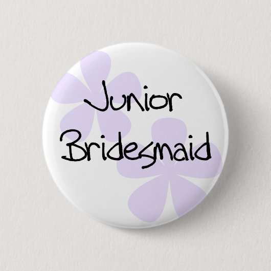 Lila Flowers Jr. Bridesmaid Ronde Button 5,7 Cm (Voorkant)