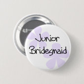 Lila Flowers Jr. Bridesmaid Ronde Button 5,7 Cm (Voorkant /achterkant)