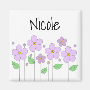 Lila Flowers Magnet