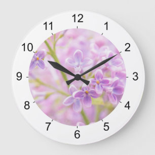 Lila Flowers Mist Grote Klok