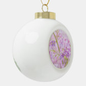 Lila Flowers Mist Keramische Bal Ornament (Links)