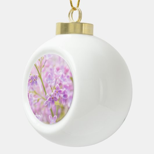 Lila Flowers Mist Keramische Bal Ornament (Rechts)