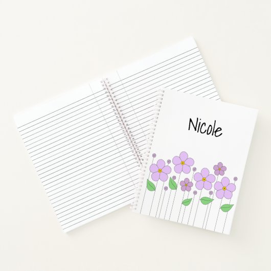 Lila Flowers Notitieboek (Binnen)