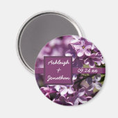 Lila Flowers Save the Date Magnet (Voorkant / Achterkant)