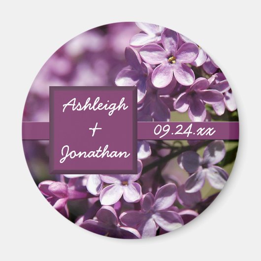 Lila Flowers Save the Date Magnet (Voorkant)