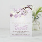 Lila Flowers Shabby Chic Bridal Shower Kaart (Staand voorkant)