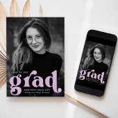 Lila foto-Afstuderen met gebold Typografie Aankondiging