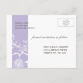  Lila foto De datum opslaan Aankondigingskaart (Achterkant)