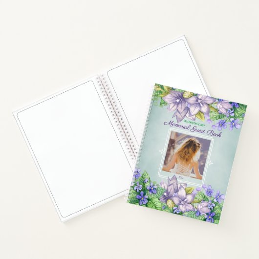 Lila foto van Spring Memorial Service Guest Book Notitieboek (Binnen)