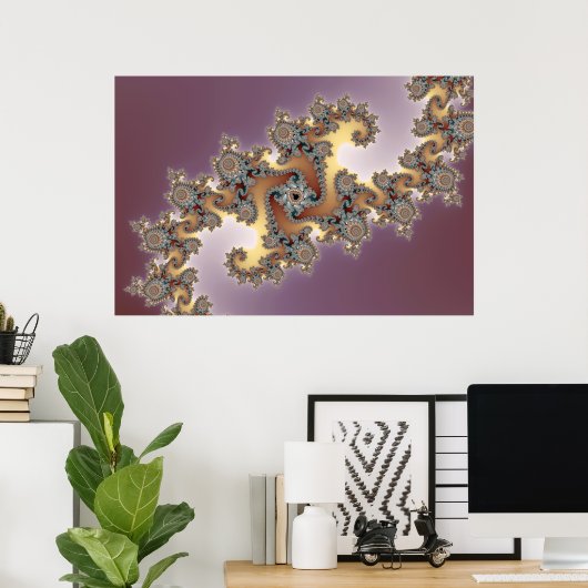 Lila - Fractal Poster (Thuiskantoor)