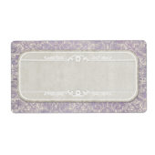 Lila Frans Regency Lace Etched Wedding Etiket (Voorkant)