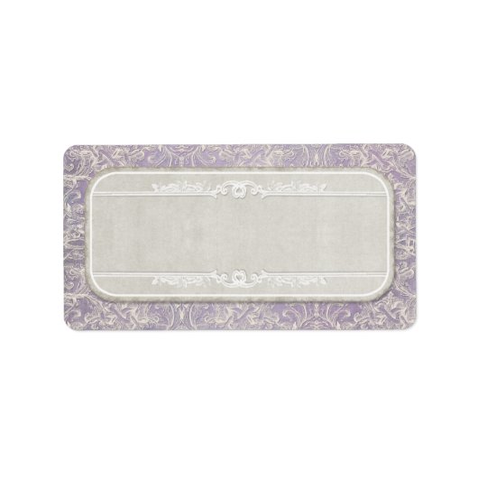 Lila  Frans Regency Lace Etched Wedding Etiket (Voorkant)