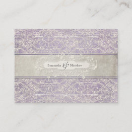 Lila  Frans Regency Lace Etched Wedding Informatiekaartje