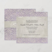 Lila Frans Regency Lace Etched Wedding Kaart (Voorkant / Achterkant)