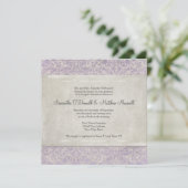 Lila Frans Regency Lace Etched Wedding Kaart (Staand voorkant)