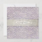 Lila Frans Regency Lace Etched Wedding Kaart (Achterkant)