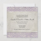 Lila  Frans Regency Lace Etched Wedding Kaart (Voorkant)