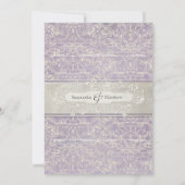 Lila Frans Regency Lace Etched Wedding Kaart (Achterkant)