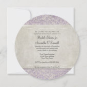 Lila Frans Regency Lace Etched Wedding Kaart (Voorkant)