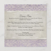 Lila  Frans Regency Lace Etched Wedding Menu (Voorkant)