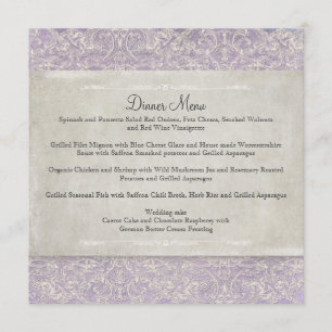 Lila  Frans Regency Lace Etched Wedding Menu