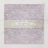 Lila  Frans Regency Lace Etched Wedding Menu (Achterkant)