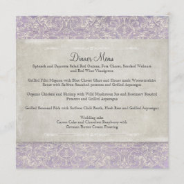 Lila  Frans Regency Lace Etched Wedding Menu