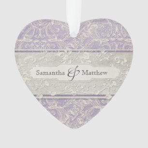 Lila  Frans Regency Lace Etched Wedding Ornament