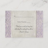 Lila  Frans Regency Lace Etched Wedding Plaatskaartje (Achterkant)