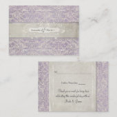 Lila  Frans Regency Lace Etched Wedding Plaatskaartje (Voorkant / Achterkant)