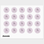 Lila Franse Botanische Trouwronde Sticker (Vel)