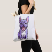 Lila Franse Bulldog 2 Tote Bag (Dichtbij)