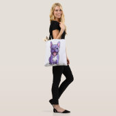 Lila Franse Bulldog 2 Tote Bag (Op model)