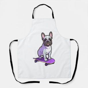 Lila Franse Bulldog 3 Schort