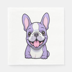 Lila Franse Bulldog 8 Servet