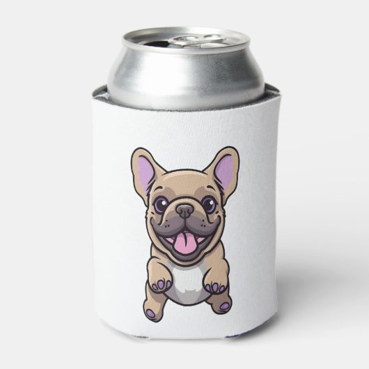 Lila Franse Bulldog 9 Blikjeskoeler (Blikje Voorkant)