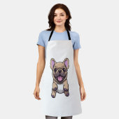 Lila Franse Bulldog 9 Schort (Gedragen)