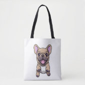 Lila Franse Bulldog 9 Tote Bag (Voorkant)