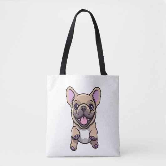 Lila Franse Bulldog 9 Tote Bag (Voorkant)