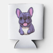 Lila Franse Bulldog Blikjeskoeler (Voorkant)