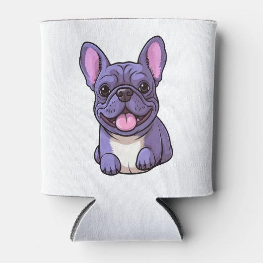 Lila Franse Bulldog Blikjeskoeler (Voorkant)