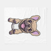 Lila Franse Bulldog Fleece Deken (Voorkant (Horizontaal))