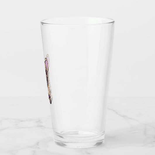 Lila Franse Bulldog Glas (Links)