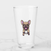 Lila Franse Bulldog Glas (Voorkant)